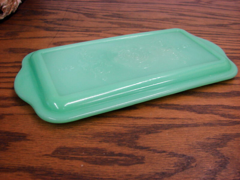 Vintage Fire-King Jade Philbe Rectangle Loaf Pan Lid Only as is, Moose-R-Us.Com Log Cabin Decor