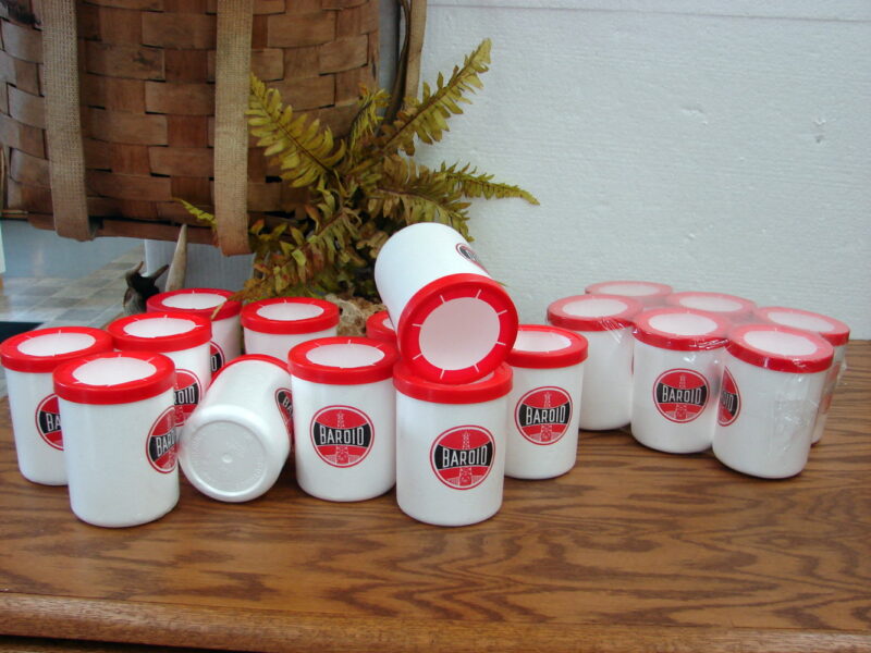 Vintage NOS Baroid Oilfield Drilling Advertising Styrofoam Can Coozie 17 Pcs, Moose-R-Us.Com Log Cabin Decor