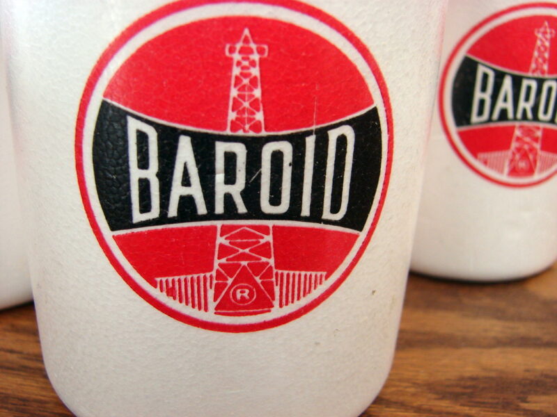 Vintage NOS Baroid Oilfield Drilling Advertising Styrofoam Can Coozie 17 Pcs, Moose-R-Us.Com Log Cabin Decor