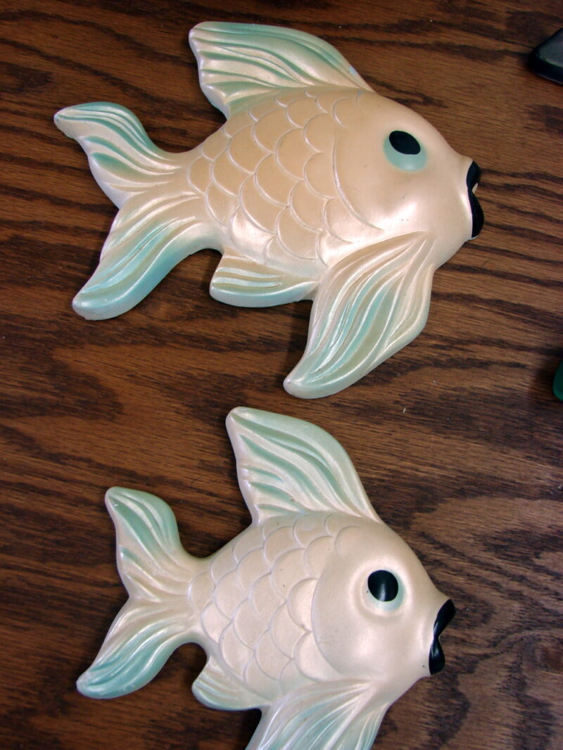 Vintage Miller Studio Chalk Wall Fish MCM Bathroom Decor 6 Fish, Moose-R-Us.Com Log Cabin Decor