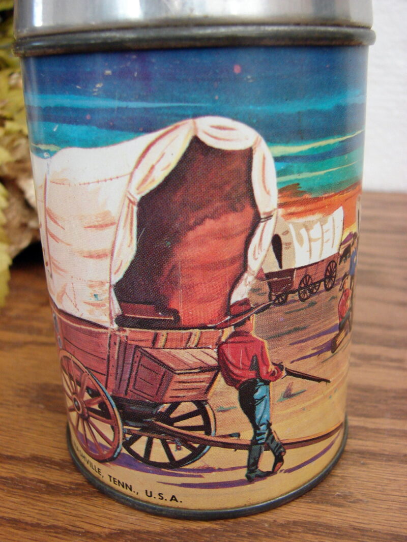 Vintage 1958 Chuck Wagon Aladdin Industries Lunch Box Thermos, Moose-R-Us.Com Log Cabin Decor