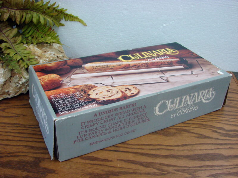 Vintage Culinaria PYREX Bake a Round Duo French Bread Baking Tube in Box, Moose-R-Us.Com Log Cabin Decor