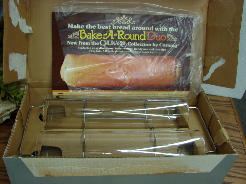 Vintage Culinaria PYREX Bake a Round Duo French Bread Baking Tube in Box, Moose-R-Us.Com Log Cabin Decor