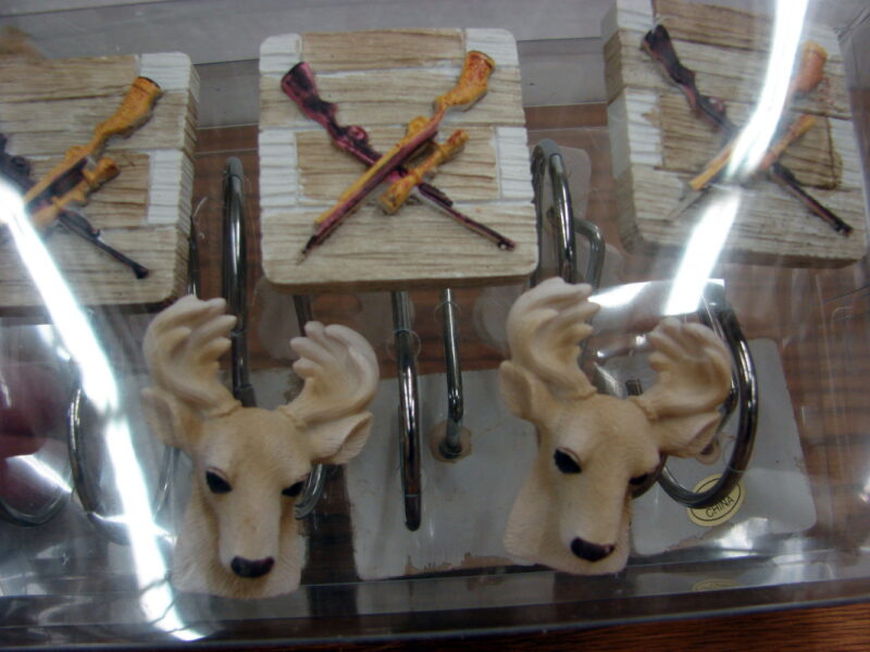 Whitetail Deer Hunting Themed Shower Curtain Hooks Detailed Resin Set/12, Moose-R-Us.Com Log Cabin Decor