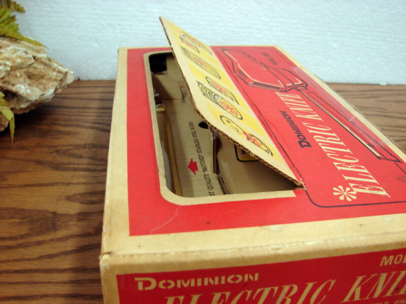 Vintage Dominion Electric Knife Retro MCM Kitchen Appliance Original Box, Moose-R-Us.Com Log Cabin Decor