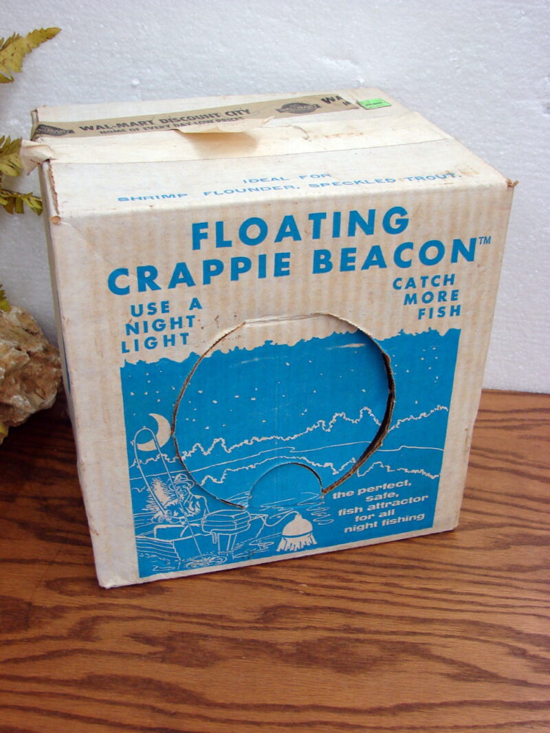 Vintage Floating Crappie Fishing Floating Beacon Night Light Original Box, Moose-R-Us.Com Log Cabin Decor