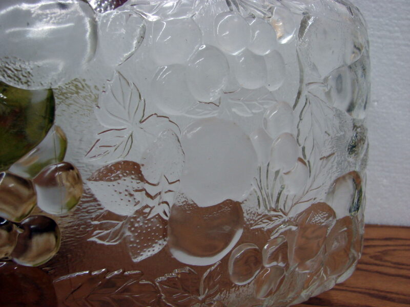 Vintage Libbey Orchard Fruit Clear Braided Top Embossed Fruit Rectangular Dish, Moose-R-Us.Com Log Cabin Decor