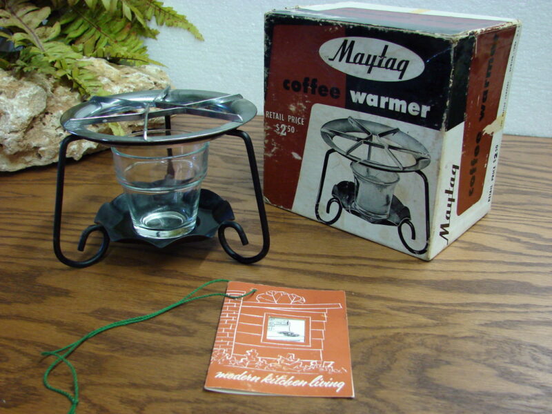 Vintage MCM Maytag Coffee Warmer Candle Power New in Box Hang Tag, Moose-R-Us.Com Log Cabin Decor