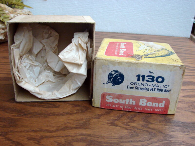 Vintage Reel Box ONLY Bronson Mercury #2550 and South Bend #1130, Moose-R-Us.Com Log Cabin Decor