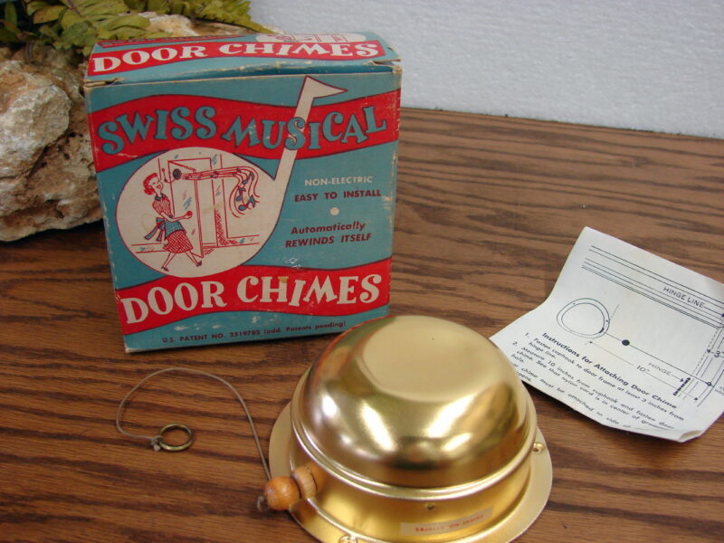 Vintage Silent Night Swiss Musical Door Chime Christmas Season Pull String NIB, Moose-R-Us.Com Log Cabin Decor