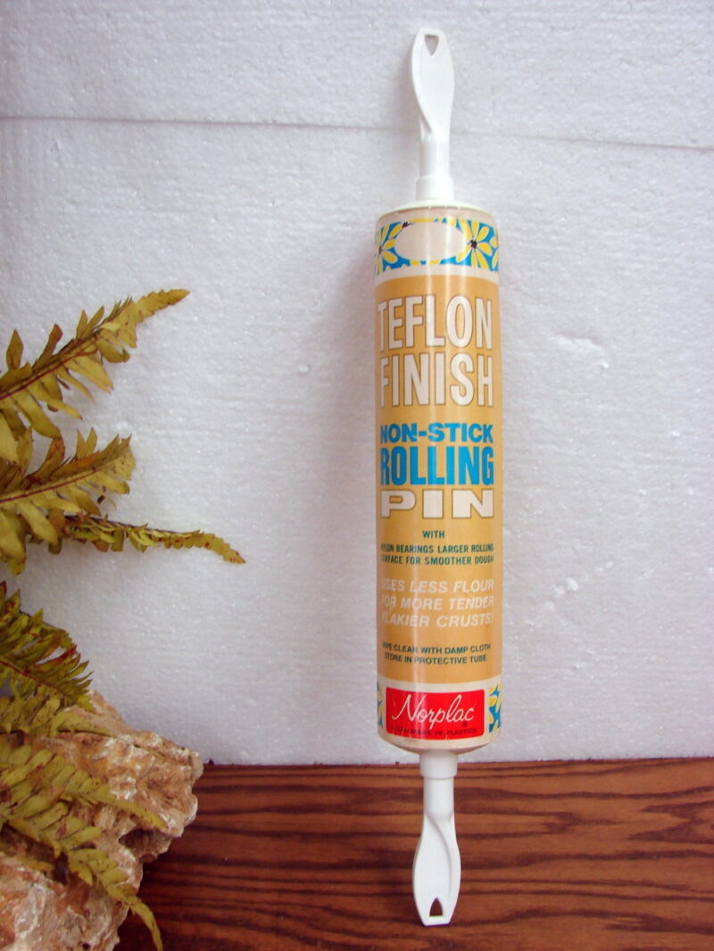 Vintage Norplac Teflon Finish Non Stick Rolling Pin in Cardboard Sleeve, Moose-R-Us.Com Log Cabin Decor