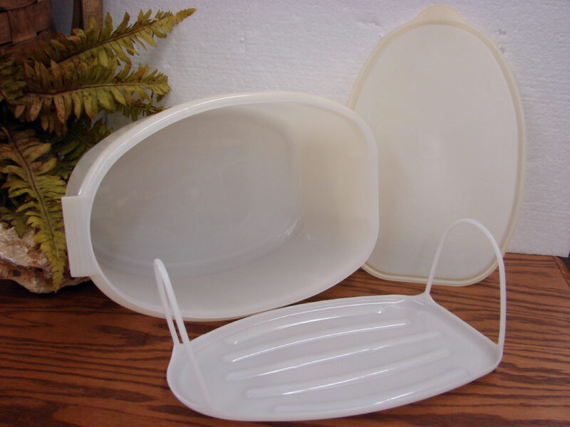 Vintage Tupperware #487 Roast Flavor Saver 3 Pc Ham Meat Turkey Storage, Moose-R-Us.Com Log Cabin Decor