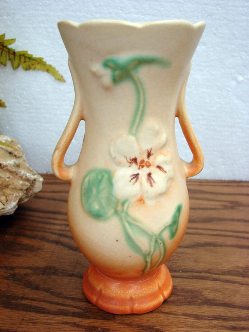 Vintage Weller Pottery Nasturtium Flower Arts &#038; Crafts Vase, Moose-R-Us.Com Log Cabin Decor