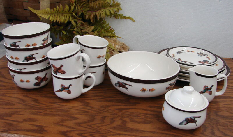 Big Sky Stoneware Uplands Game Bird Serving Pieces Dinnerware Phillip Crowe, Moose-R-Us.Com Log Cabin Decor