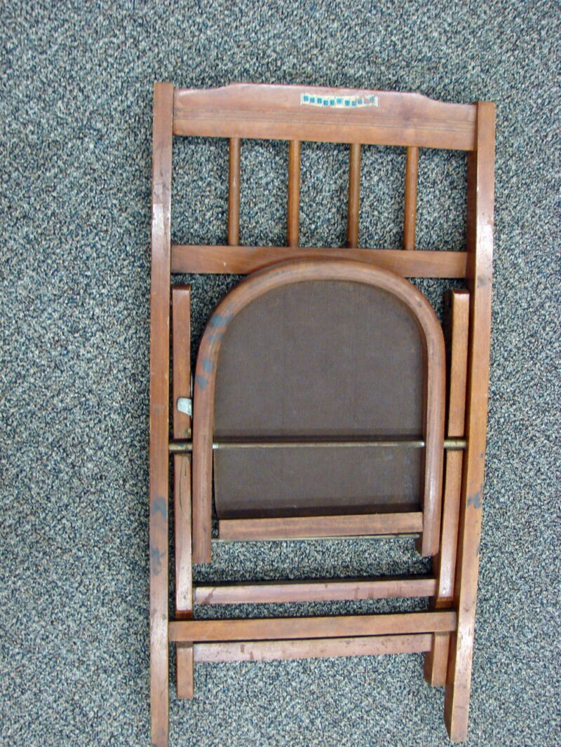 Vintage MCM Fold-up Childs Chair Bebee Tenda Wood Collapsible, Moose-R-Us.Com Log Cabin Decor