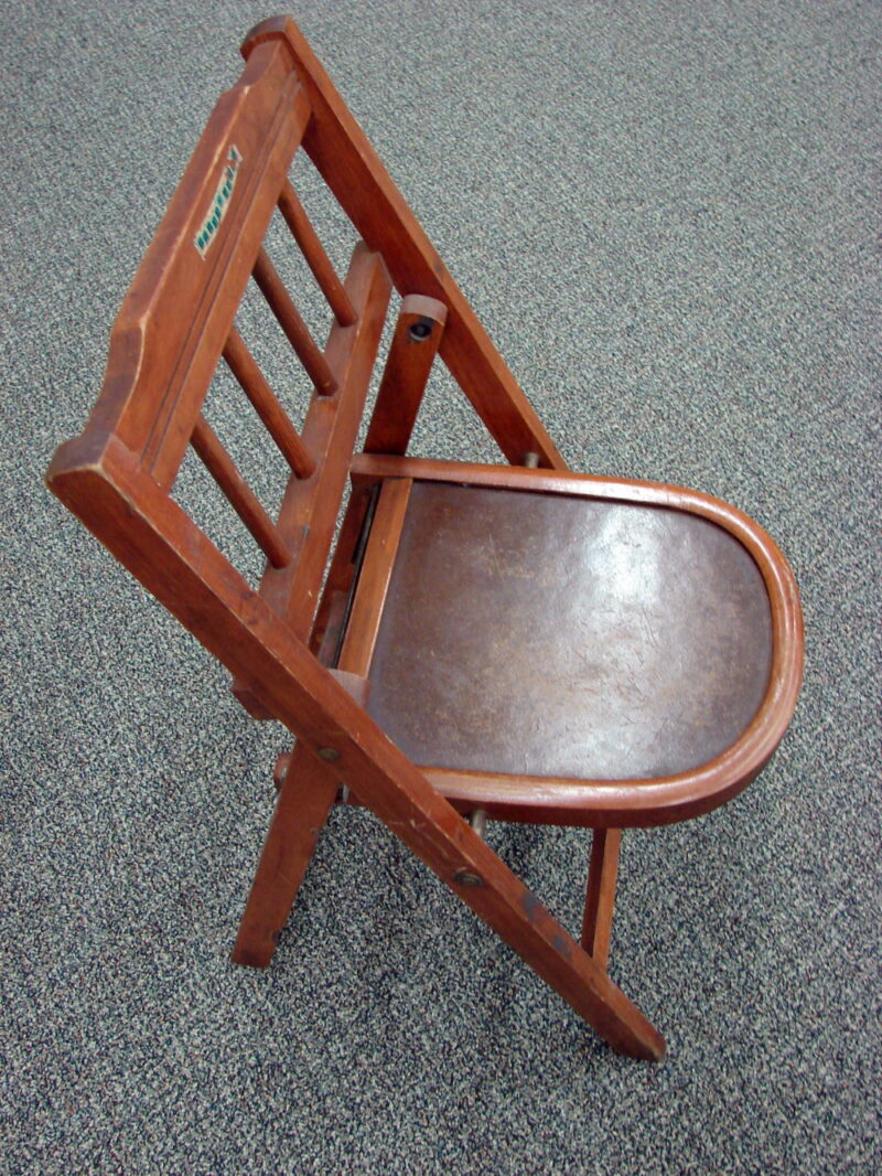 Vintage MCM Fold-up Childs Chair Bebee Tenda Wood Collapsible, Moose-R-Us.Com Log Cabin Decor