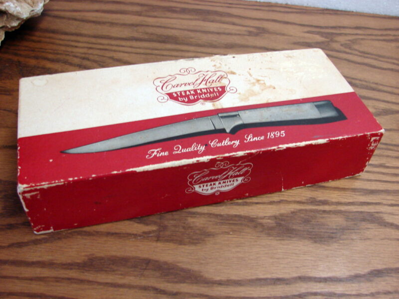 Vintage New Set/4 Briddel Carvel Hall Silver Overlay Steak Knives in Box w/ Price, Moose-R-Us.Com Log Cabin Decor