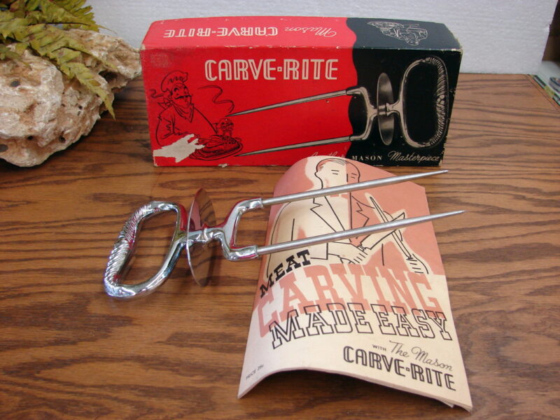 Vintage New in Box Mason Carve Rite Meat Carving Tool Stainless Steel, Moose-R-Us.Com Log Cabin Decor