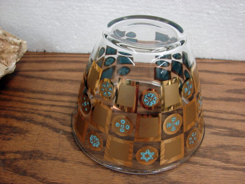 Vintage MCM Turquoise Blue Culver 22kt Gold Prado Ice Bucket Barware, Moose-R-Us.Com Log Cabin Decor