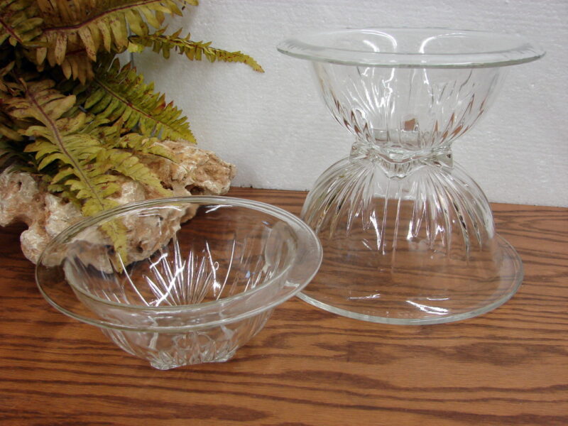 Vintage Federal Glass Rolled Rim Square Bottom Nest Mixing Bowls Set/3, Moose-R-Us.Com Log Cabin Decor