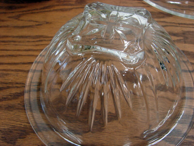 Vintage Federal Glass Rolled Rim Square Bottom Nest Mixing Bowl, Moose-R-Us.Com Log Cabin Decor