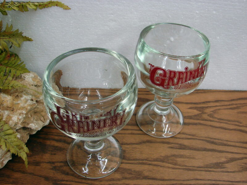 Vintage Heavy Duty Glass Beer Goblet The Grainery Fargo ND Set/2, Moose-R-Us.Com Log Cabin Decor