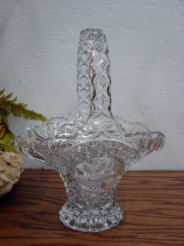 Vintage Hofbauer Glass Byrdes Lead Crystal Brides Basket Germany Bird ...