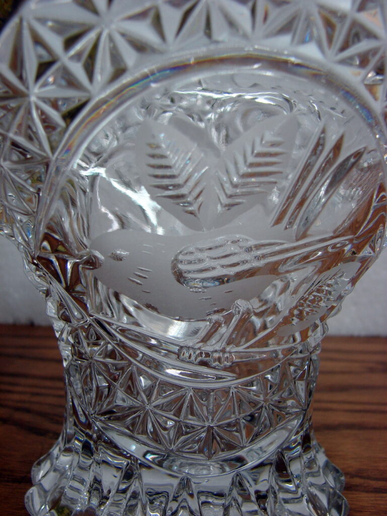 Vintage Hofbauer Glass Byrdes Lead Crystal Brides Basket Germany Bird ...