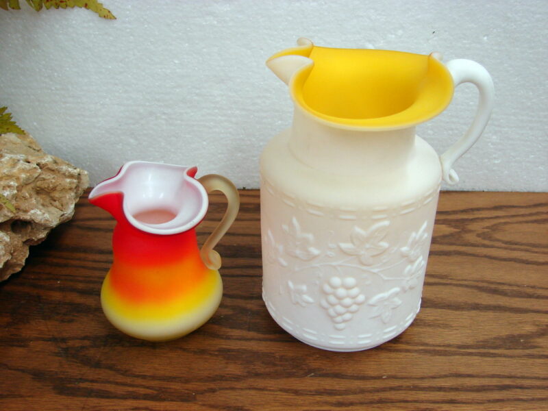 Vintage Kanawha W. Va. Satin Glass Art Glass Amberina Vase Collection, Moose-R-Us.Com Log Cabin Decor