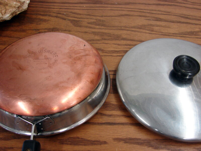 Vintage Norrisware Copper Bottom Fry Pan w/ Lid 7&#8243;, Moose-R-Us.Com Log Cabin Decor