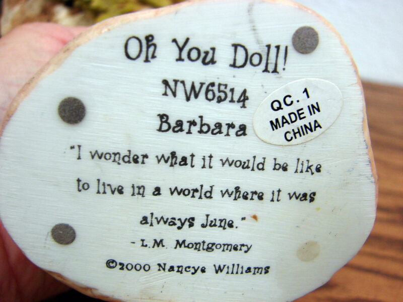 Retired 2000 Nancye Williams Oh You Doll Figurine &#8220;Barbara&#8221; Always June, Moose-R-Us.Com Log Cabin Decor