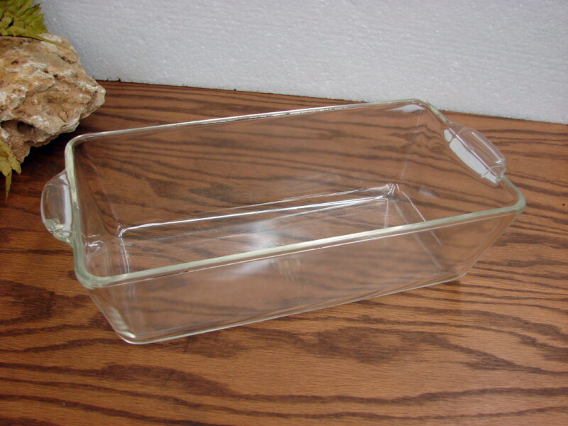 Vintage PYREX #214 Large Loaf Bread Pan Clear Glass, Moose-R-Us.Com Log Cabin Decor