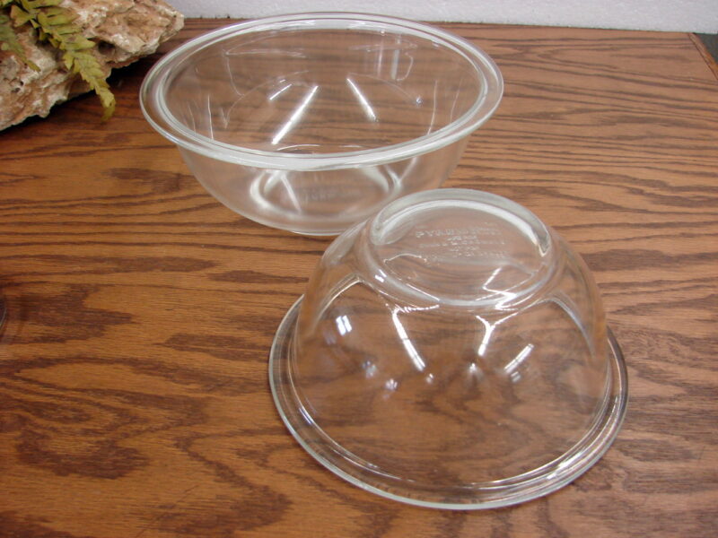 Vintage PYREX #322 #323 Clear Round Mixing Bowls Plain No Rings, Moose-R-Us.Com Log Cabin Decor