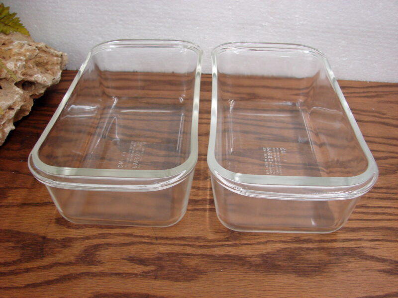 Vintage PYREX #213 Loaf Bread Pan Clear Glass 1 1/2 Quart Set/3, Moose-R-Us.Com Log Cabin Decor