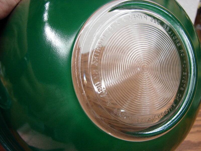 Vintage PYREX Emerald Green Clear Bottom Ring Nest #322 #323 #325, Moose-R-Us.Com Log Cabin Decor