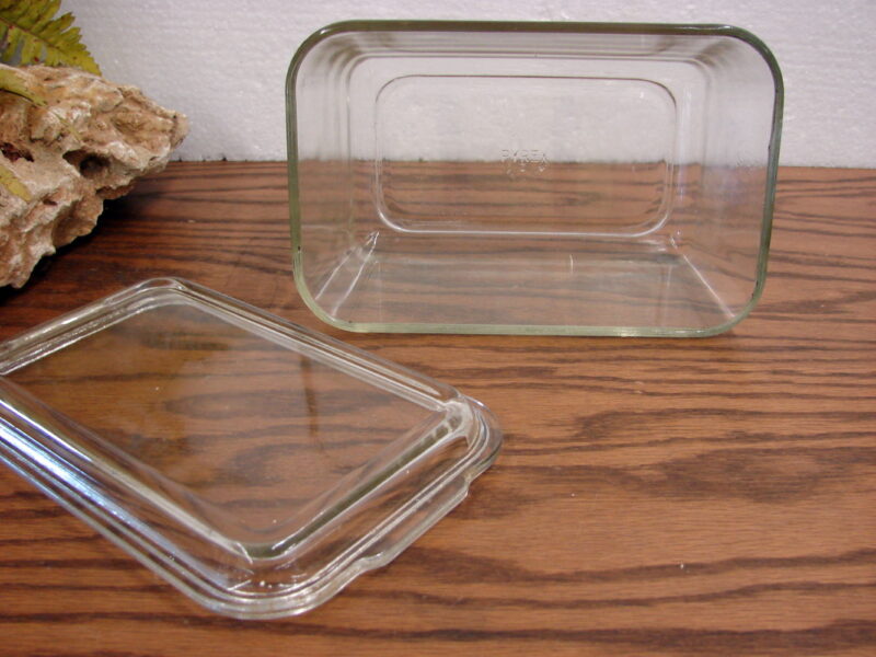 Vintage PYREX Refrigerator Dish w/ Lid Clear #0378 #0379 Loaf Pan, Moose-R-Us.Com Log Cabin Decor