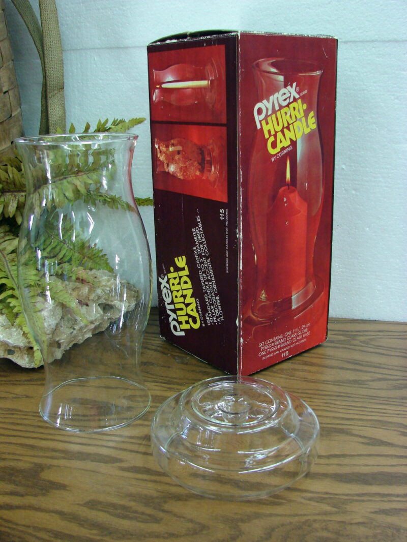 Vintage Pyrex Hurri-Candle Chimney New in Box #115 Complete, Moose-R-Us.Com Log Cabin Decor