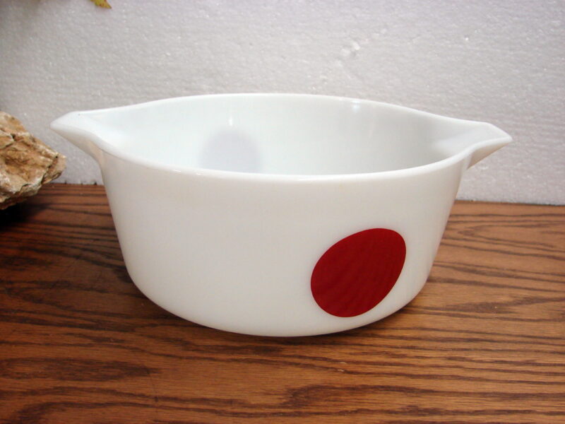 Vintage PYREX Moon Deco Red Ball #475 Bottom Only, Moose-R-Us.Com Log Cabin Decor