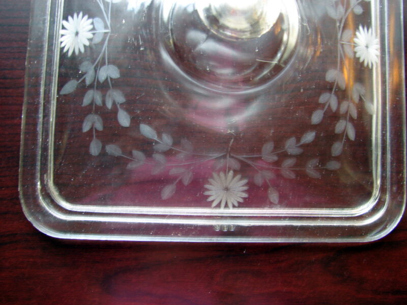 Antique 1920&#8217;s PYREX Square Etched Lid Casserole $ Logo, Moose-R-Us.Com Log Cabin Decor