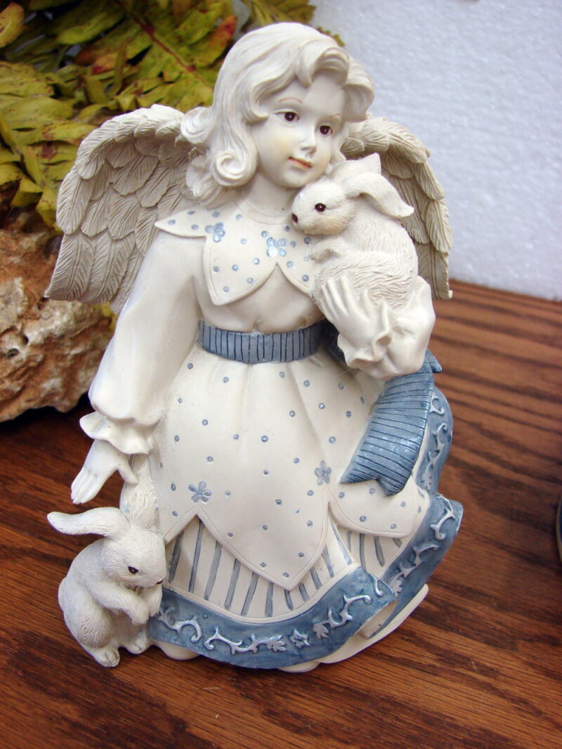 Retired Sarahs Angels Mindspring Collection 3 Pc Blue Denim and White, Moose-R-Us.Com Log Cabin Decor