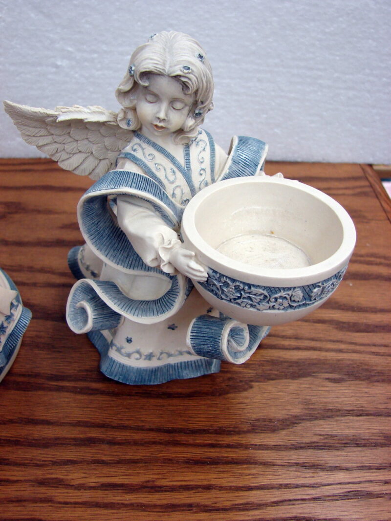 Retired Sarahs Angels Mindspring Collection 3 Pc Blue Denim and White, Moose-R-Us.Com Log Cabin Decor