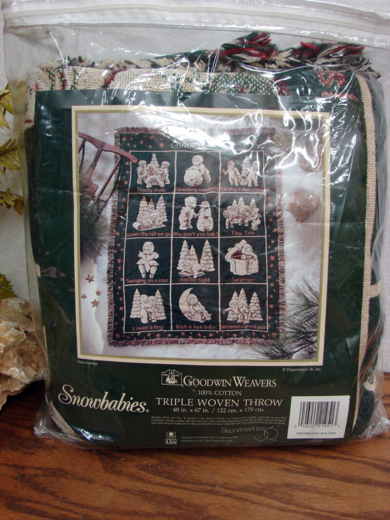 Dept. 56 Snowbabies 100% Cotton Triple Woven Throw New Goodwin Weavers, Moose-R-Us.Com Log Cabin Decor