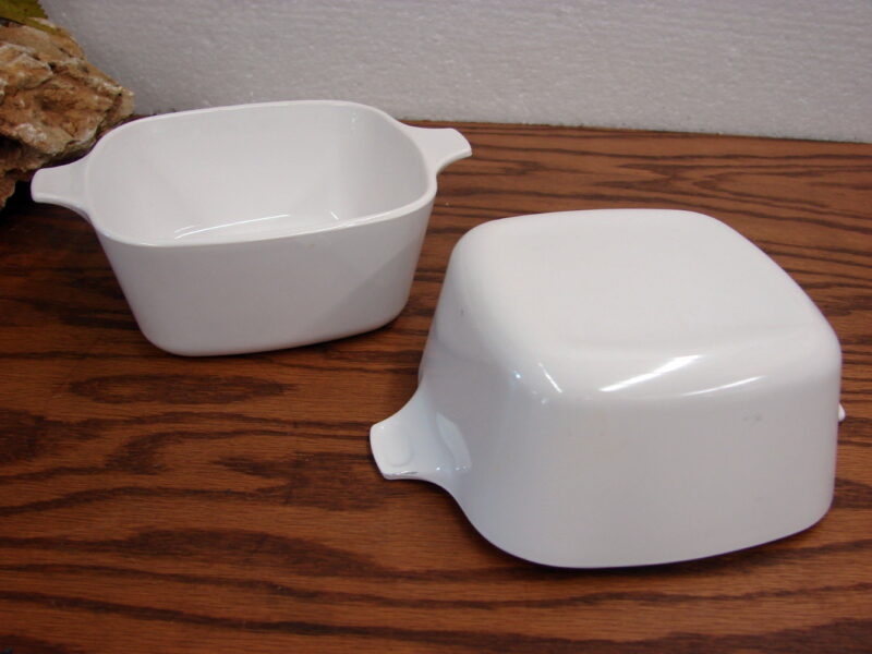 Vintage Corning Ware Solid Just White Simple Oven Microwave Accessories, Moose-R-Us.Com Log Cabin Decor