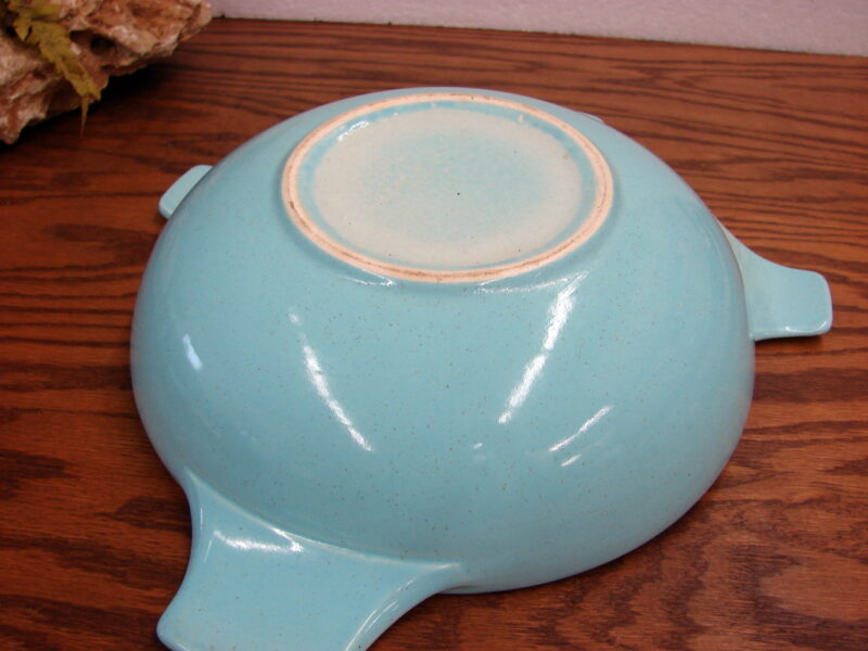 Vintage Taylor Smith Pebbleford Catalina Turquoise Speck MCM Covered Casserole, Moose-R-Us.Com Log Cabin Decor