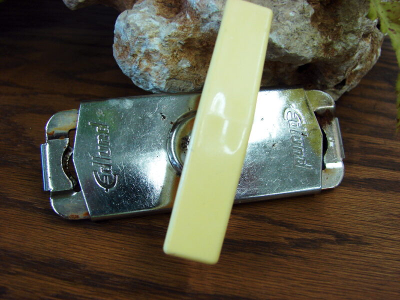 Vintage Edlund Top Off Jar Bottle Opener Yellow Bakelite Plastic Handle, Moose-R-Us.Com Log Cabin Decor