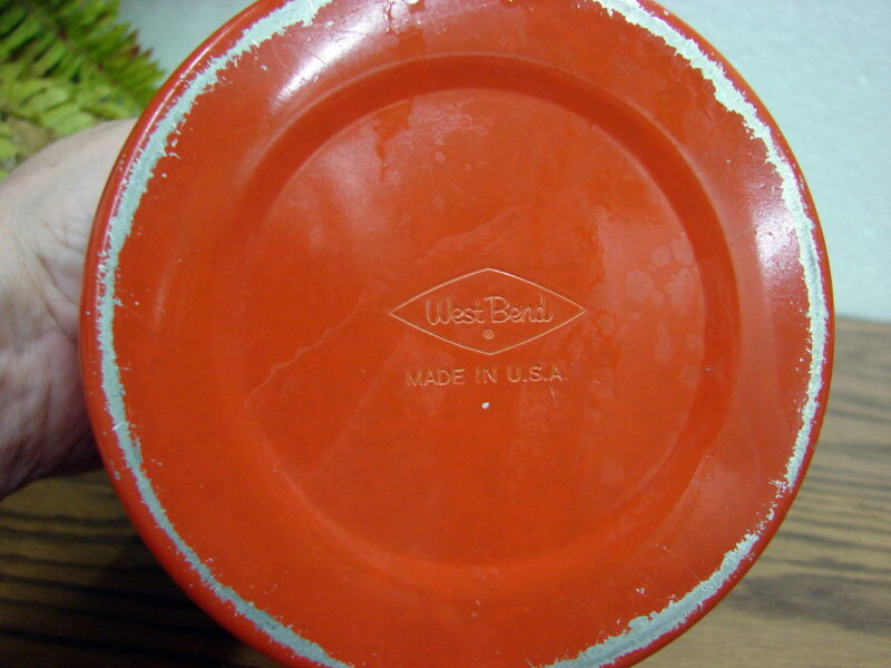 Vintage West Bend Aluminum Orange Blend Grease Canister Jar, Moose-R-Us.Com Log Cabin Decor