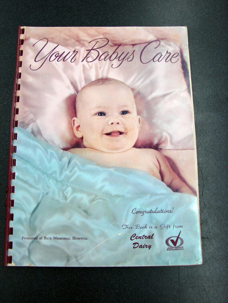 Vintage 1950&#8217;s Your Baby&#8217;s Care Hospital How To Book Advertising Central Dairy, Moose-R-Us.Com Log Cabin Decor