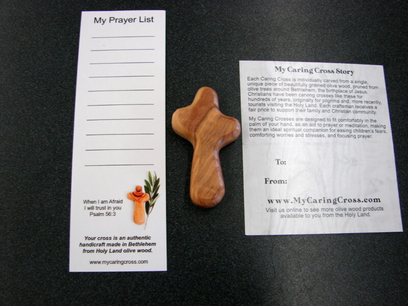 Certified Hand Carved Jerusalem Olive Wood My Caring Cross Lords Prayer, Moose-R-Us.Com Log Cabin Decor