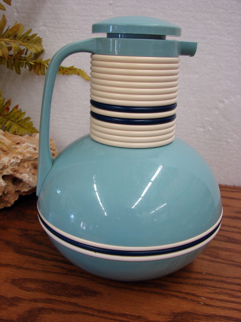 Vintage Corning Ware USA Thermique Carafe Coffee White &#038; Blue Insulated 1 Qt, Moose-R-Us.Com Log Cabin Decor