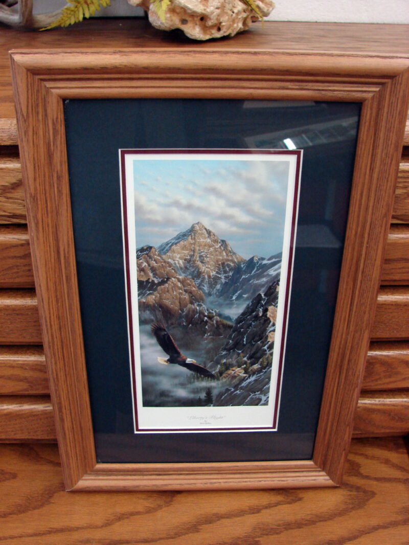 Rick Kelley Framed Matted Artwork Liberty&#8217;s Flight Statue of Liberty in Mountain Eagle, Moose-R-Us.Com Log Cabin Decor